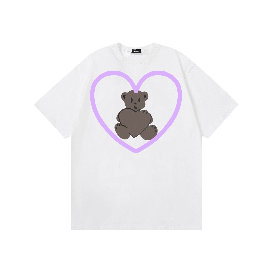 Trendy men's and women's short sleeved lightning letter wholesale t loose couple American high street T-shirt