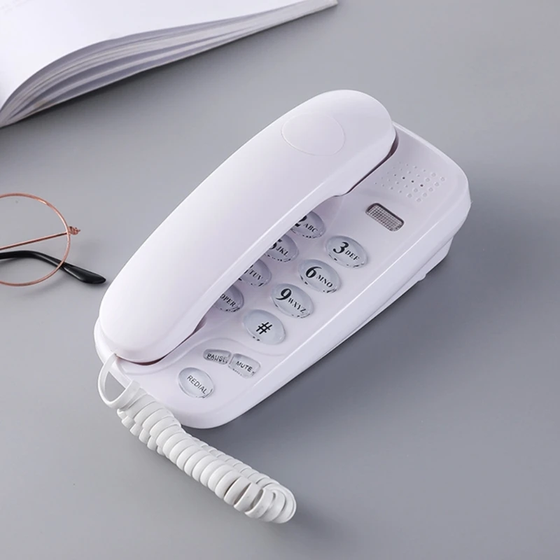 KXT580 Corded Landline Telephone with Mute, , and Redial Call Light - Easy to Install Intelligent Caller Home Phone