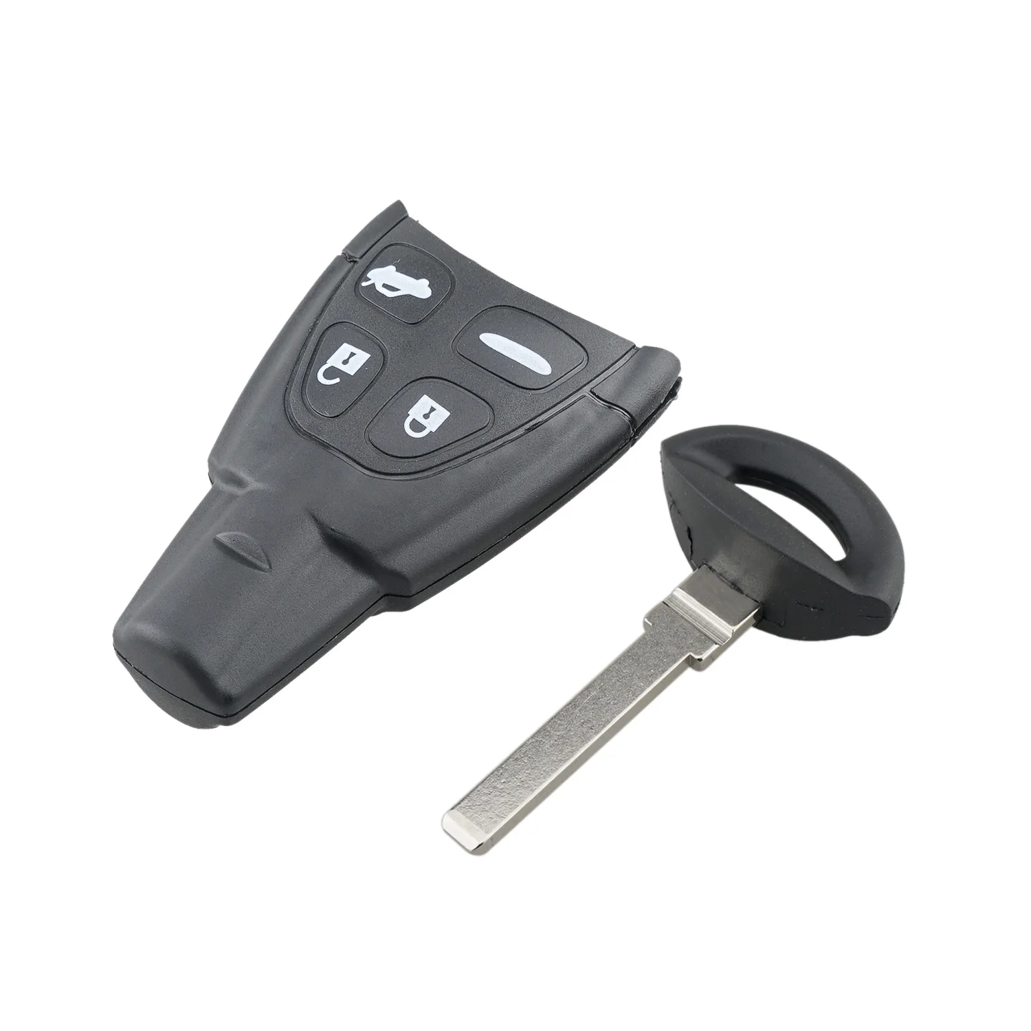 Car Saab QWMEND for Key Shell 4 Buttons Remote Original Key Case for Saab 9-3 93 95 9-3 9-5 2004-2010 LTQSAAM433TX With Blade smile