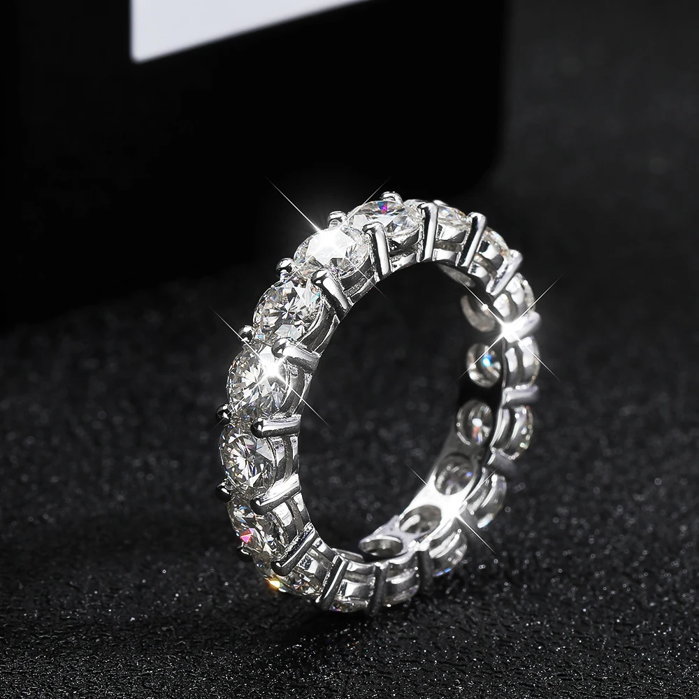 D Color 5Mm HORRIPAL Moissanite Ring S Sterling Sier With Platinum Plated Certified Shinny Rings For Man ddmysmile Woman Wedding Smile