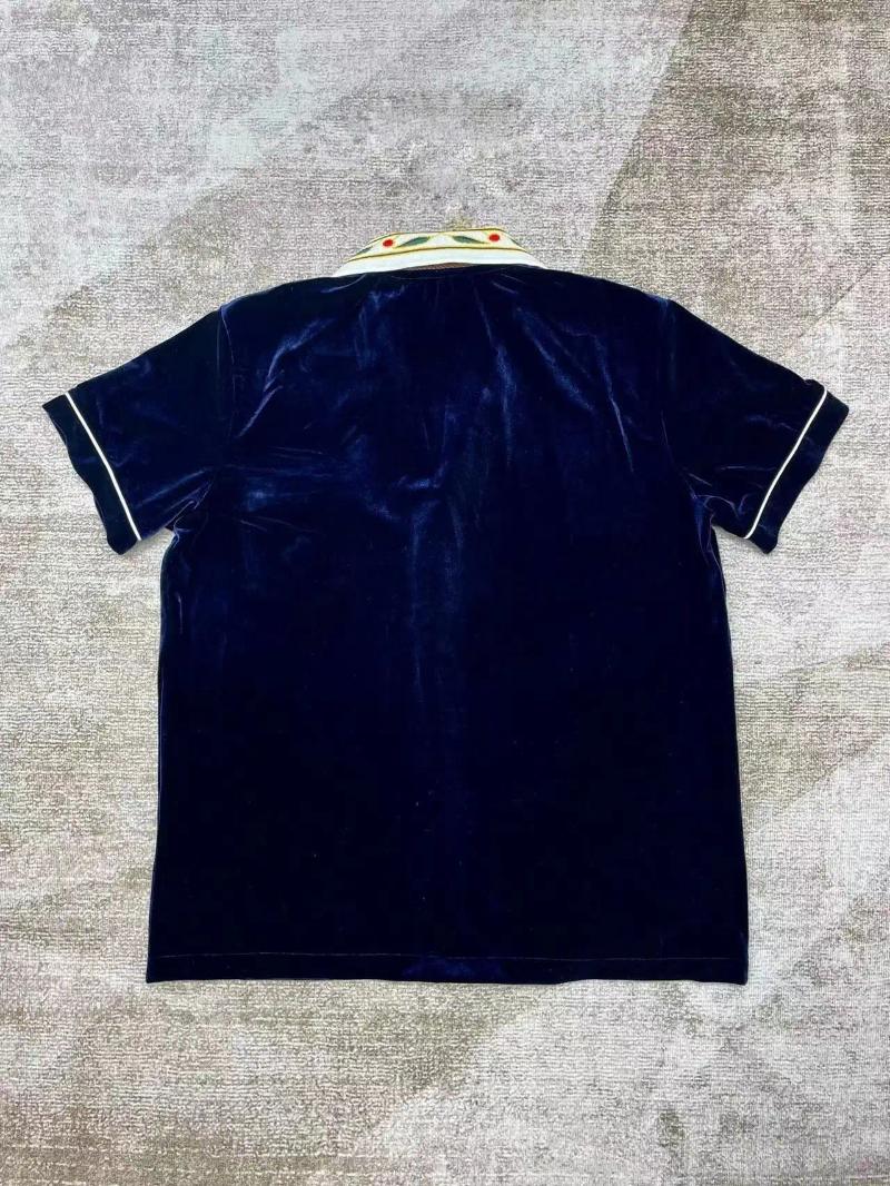 Men's Polos High Quality 2024SS Fashion Trend Design Party Style Polo Velvet Short Sleeved Shirts