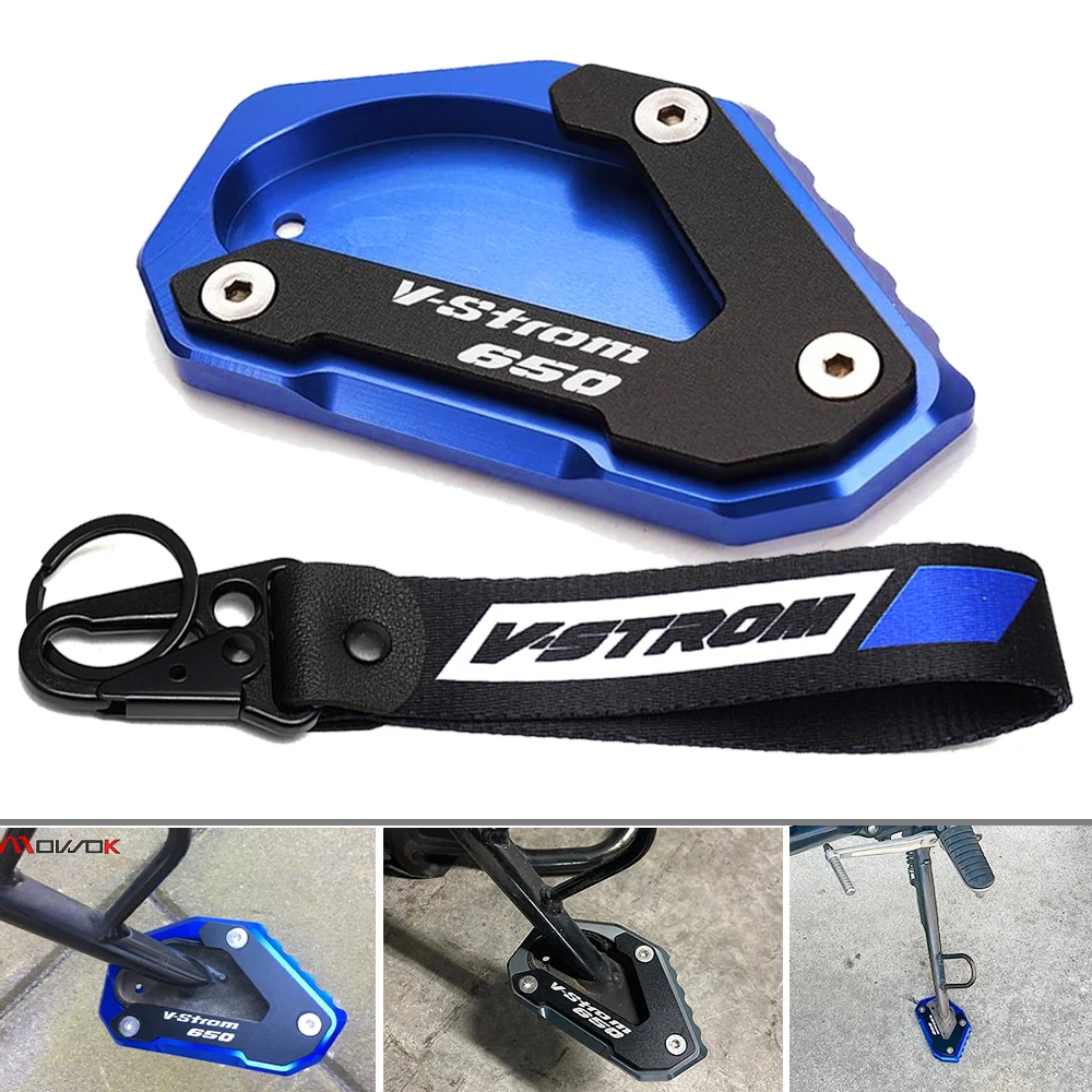For SUZUKI Vstrom 650 dl650 650 XT dl V-STROM 2012-2022 Motorcycle Key chain Kickstand Pad Side Stand Enlarger VStrom650