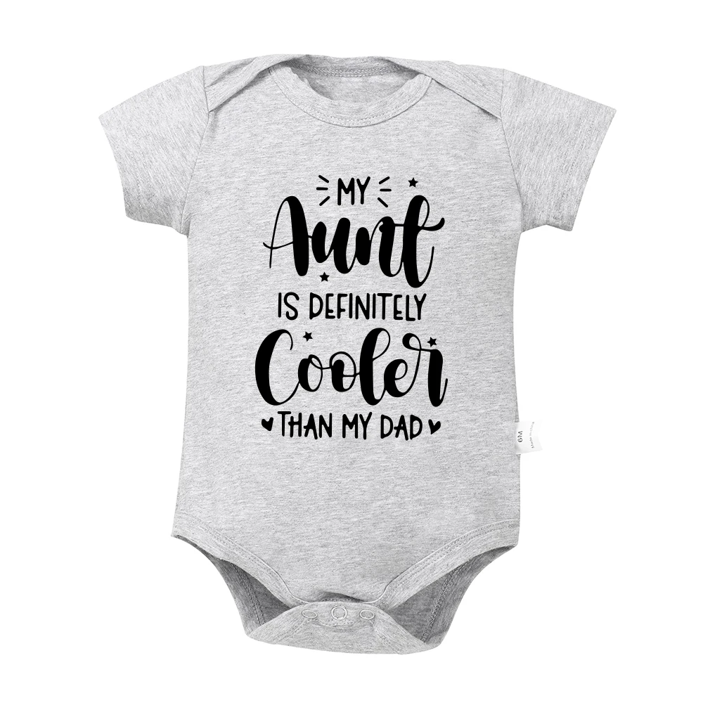 2025 Baby Clothes Bodysuit new for Newborn Infant Jumpsuit Boys Girls MY AUNT IS DEFINITELY COOLER Letter Print Short Sleeves Romper