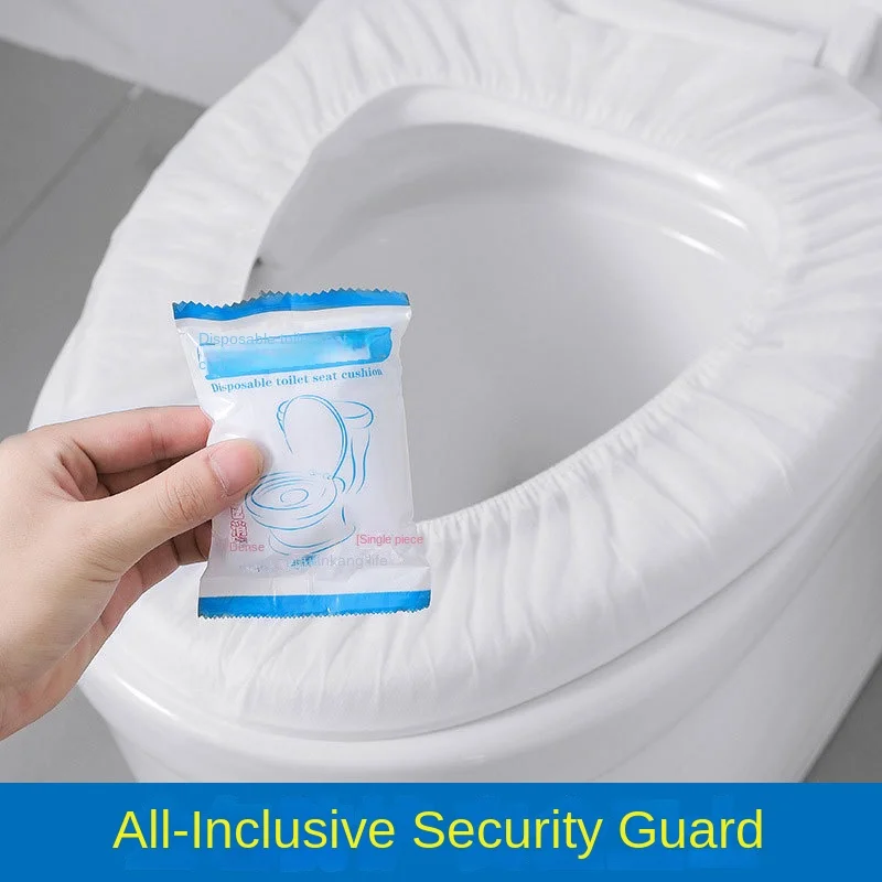 Toilet 5/10pcs Mat Disposable Non-woven Toilet Paper Waterproof Automatic Hotel Toilet Cover Boutique Maternity Toilet Mat smile