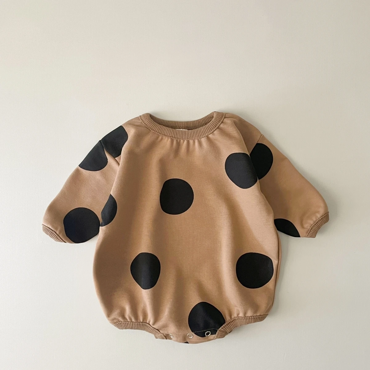 INS Baby Girls Korean Romper Clothes For Newborns Bodysuit Long Sleeve Polka Dots ddmysmile Sweatshirt Romper 2023 Autumn Baby Boy Romper Smile