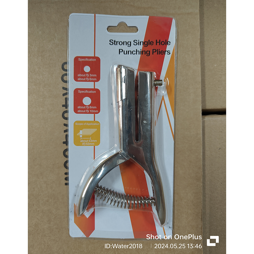 Clamp Long Distanc Metal 6MM Circle Hole Punch Heavy Duty Paper Cutter Round Single Plier Puncher