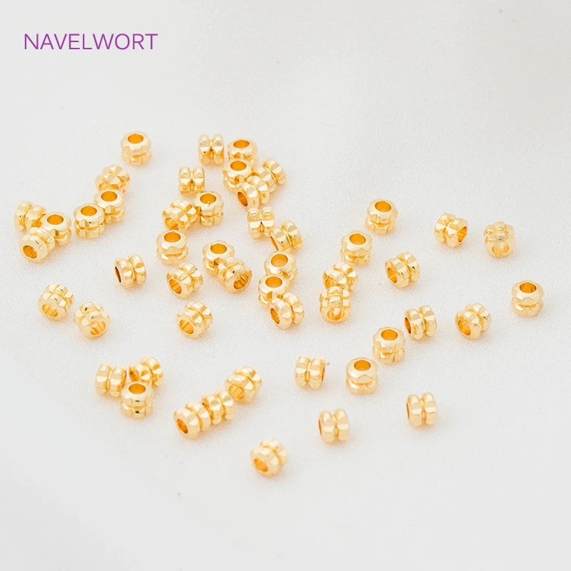 ddmysmile Plated Spacer Beads Gold Wholesale, 4 Types High Quality Brass Metal Separators For Beads DIY Jewelry Handmade Crafts Smile Wholesale,