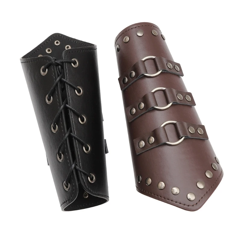 Wrist Knight Gauntlet Vintage Bracers with Rivet Decor Adult Cycling Wrist Guard Cosplay Bracers Halloween Supplies Wholesale smile