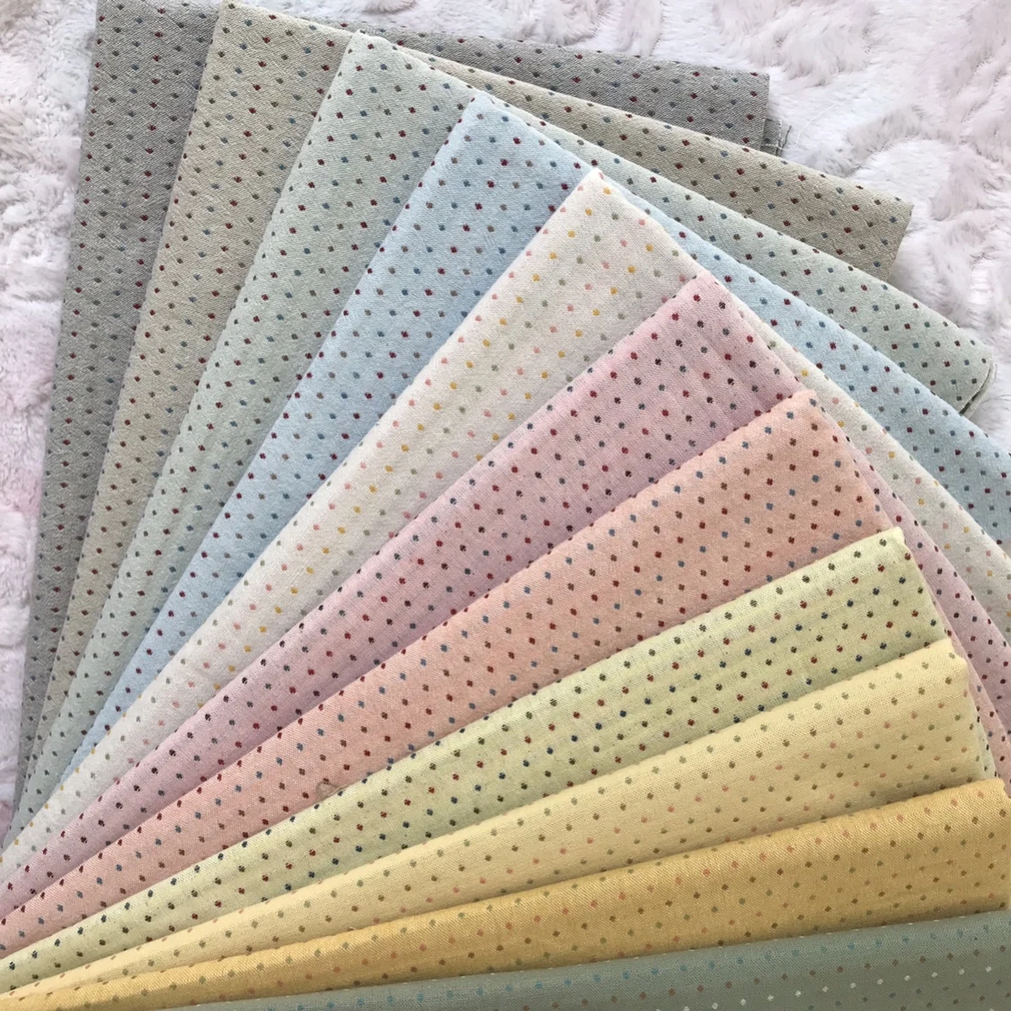 50*70cm DIY Japan New Little Cloth group Yarn-dyed fabric,for sewing Handmade Patchwork Quilting , stripe dot Random smile 50*70cm ,