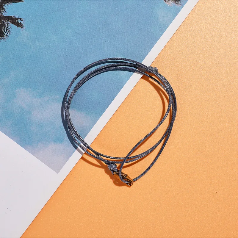 2023 Trendy Layered Wax Rope Thread Bracelet Men Women Lobster Wrap Surfer String Bracelet For Men Jewelry Pulseras Hombre