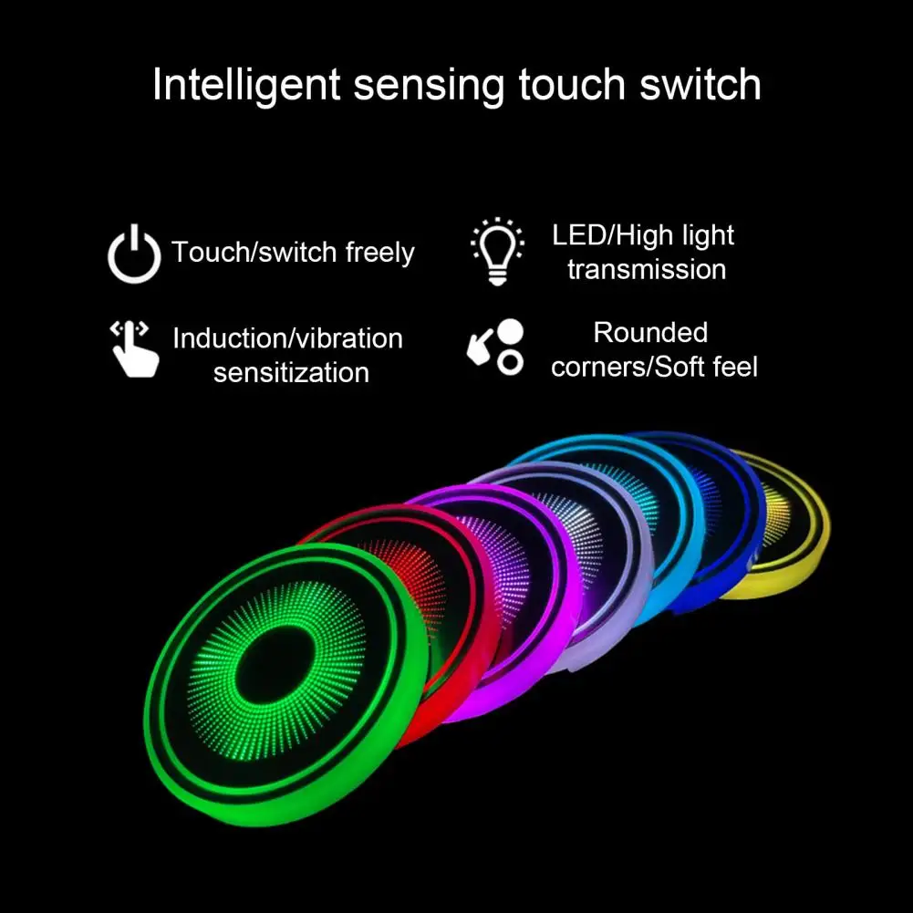 1pcs Car Led Lights Sport Interior Cup Holder Ambient Lamp Interior Accessorie For Renault