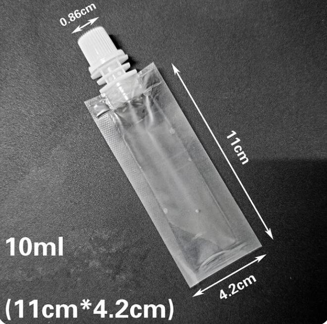 5ml 10ml 15ml small Drink Spout Pouches Transparent Plastic Bags Sealed Juice Storage Bag Beverage Summer Ice Cold Drink Pouch Portable