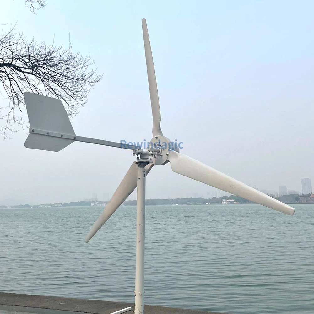 Free Energy 8KW 10KW 48V 96V 120V 220V Horizontal Wind Turbine Generator With Controller Low RPM Windmill For Farm Home Boat Use