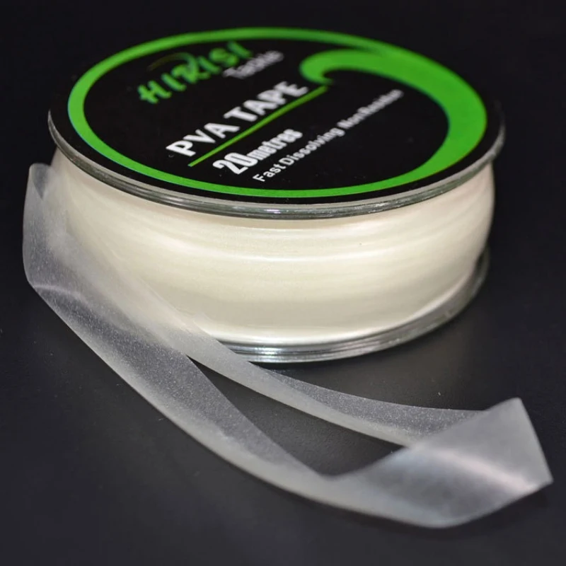 1PC PVA Tape Fast Water Dissoing Carp Fishing Tools Water-soluble Film Bollie String Fishing Feeder Accessories10mm X 20m -soluble smile -soluble -sol