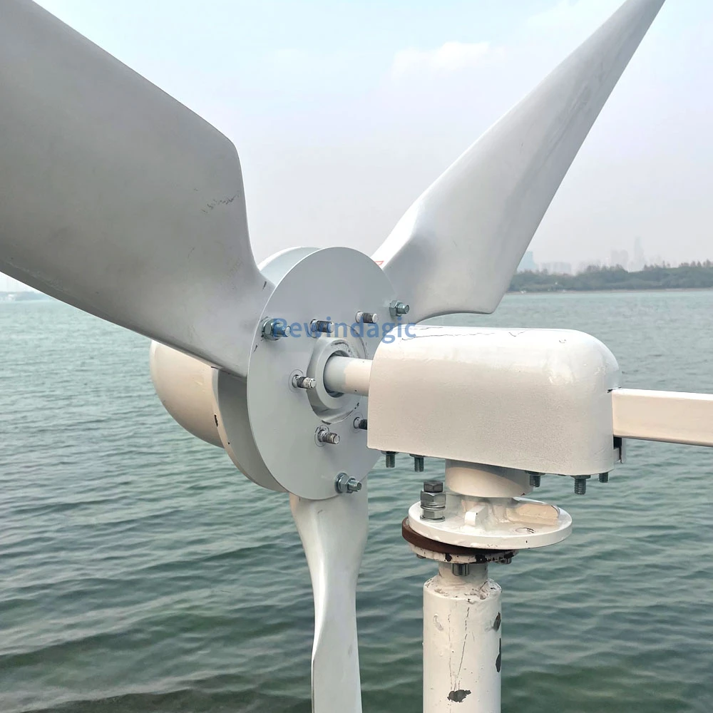 Free Energy 8KW 10KW 48V 96V 120V 220V Horizontal Wind Turbine Generator With Controller Low RPM Windmill For Farm Home Boat Use