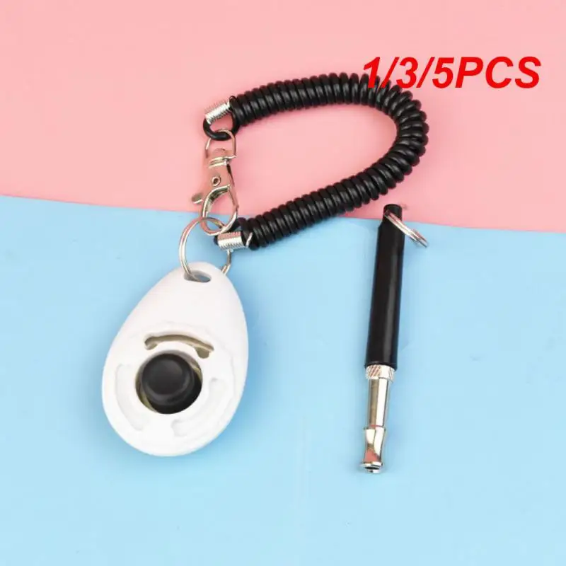 Piece 1/3/5PCS Cat Pet Dog Training Clicker Pet Obedient Whistle Adjustable Wrist Strap Sound Key Chain Household Pet Supplies smile