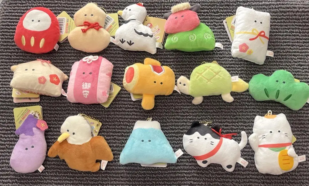 Yell A lucky charm 2025 with round eyes 15 types with BC 8cm new kawaii cute Daruma gourd Amulet Maneki neko stuffed animals plush toys