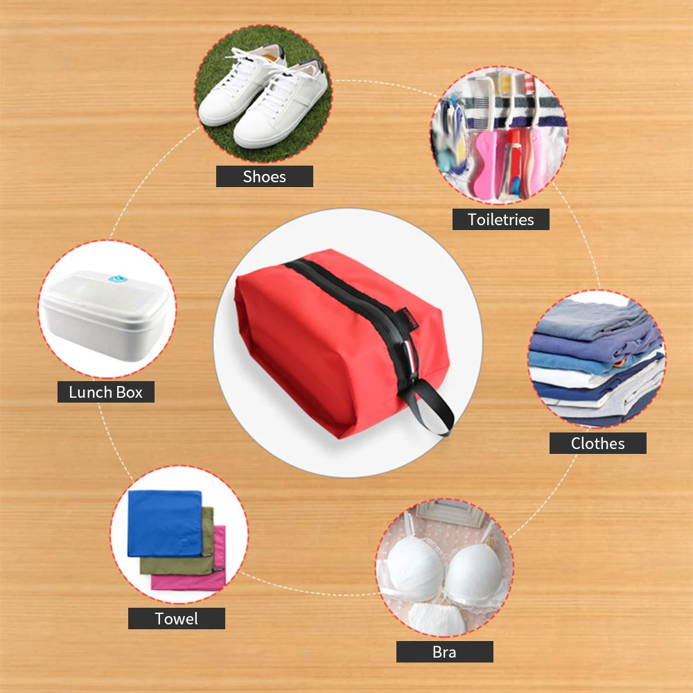 Bag for Shoe Travel Men and Women Water-resistant Shoe Storage Organizer with Zipper Closure smile