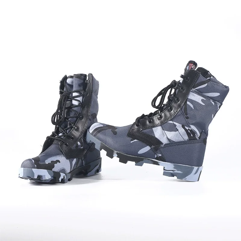 2023 Hot New Sale Camfloug Man Combat Military Boots Outdoor Hiking Desert Shoe Jungle Off-Road Training High Top Botas smile