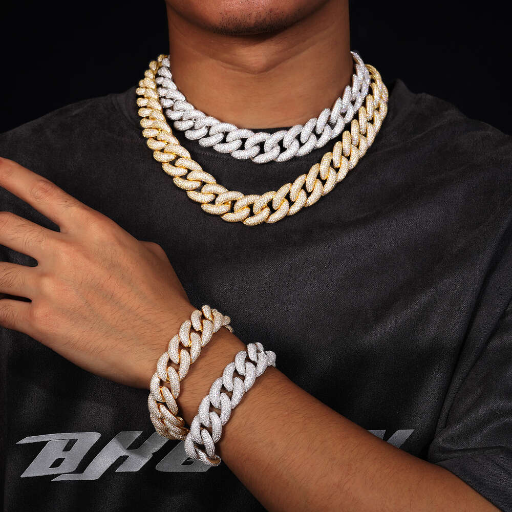 fashion designer hip hop sterg sier mirco paved vvs moissanite dia iced out bubble cuban k chain necklace gift box aaaaa for women men