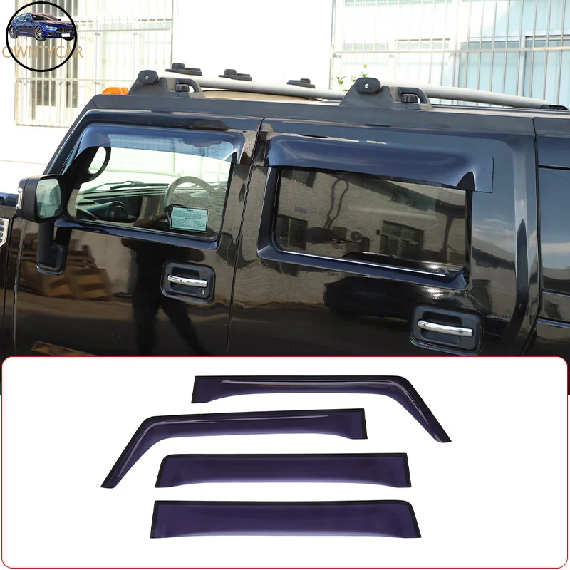 H2 H3 Hummer For 2003-2009 ABS Car Exterior Visor Vent Shades Window Sun Rain Guard Deflector Car Accessories smile