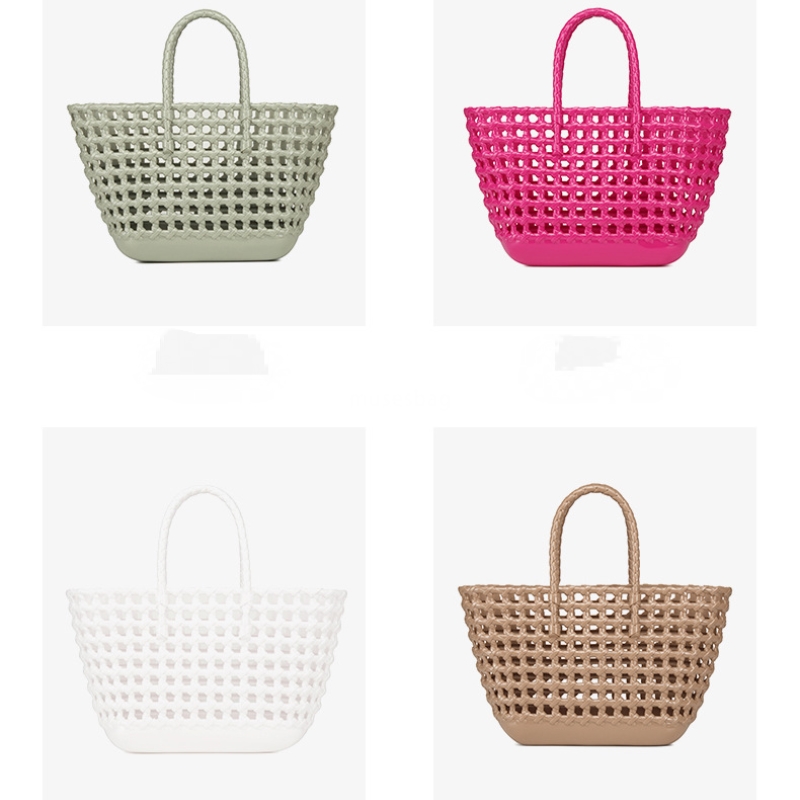 Designer bag, jelly bag, fashionable and versatile woven vegetable basket, summer women's handbag, large capacity handbag beach bag