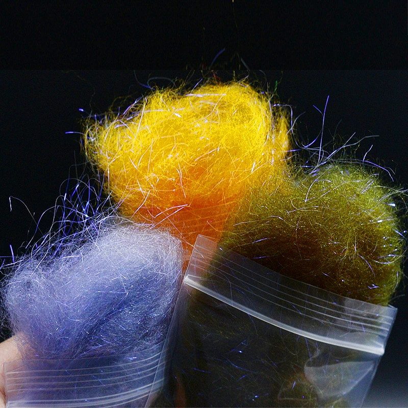 Sissi wholeset Royal 18colors Senyo's laser yarn dubbing dispenser fly tying hair fiber yarn for knitting streamer pattern flies smile