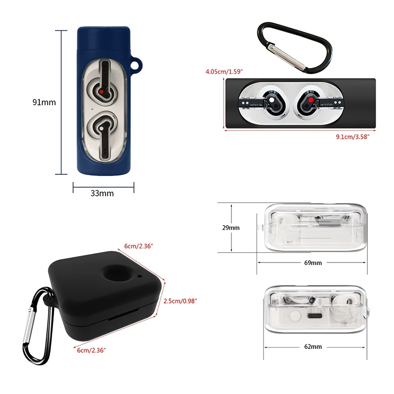 Suitable for Nothing Ear (1)(2)stick Shockproof Headphone Sleeve Impact-resistant Soft Housing-Anti Dust Washable-Silicone Cover