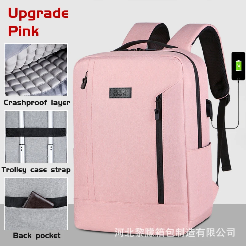 Inch 15.6 14 15 with USB Interface Shockproof Computer Laptop Notebook Backpack Bags Case for Men Women Student School Travel smile .6
