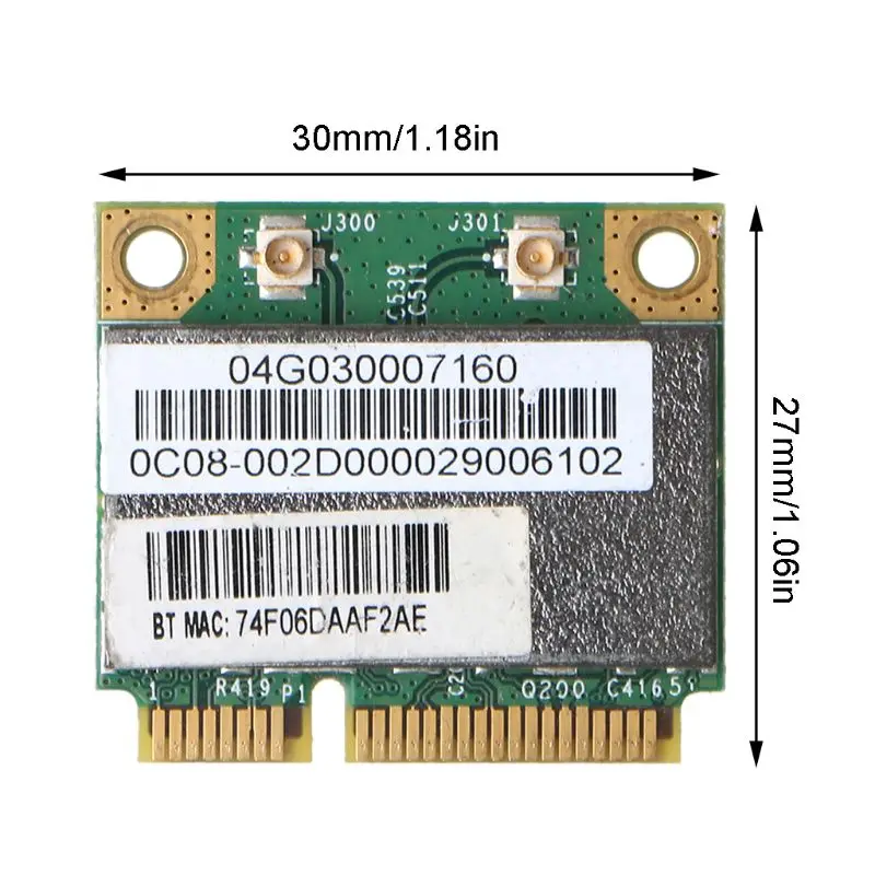 Wifi Card Adapter for Broadcom BCM94313HMGB AW-NB047H BCM4313 Half Mini Pci-e Wi-fi Net-work Card with BT4.0 Wireless