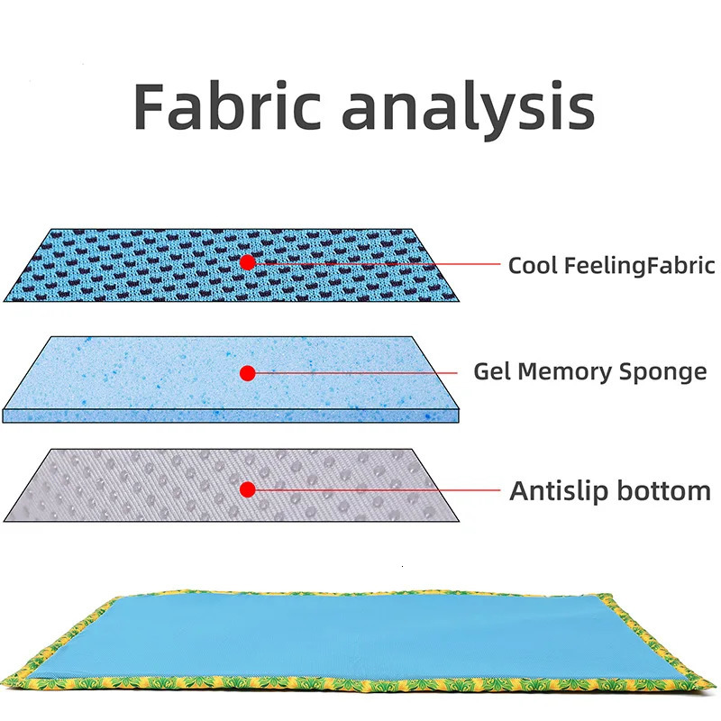 Memory foam cooling dog pad antiskid pet summer self cooling pad gel soft dog cooling sleeping pad washable cat summer nest 240507