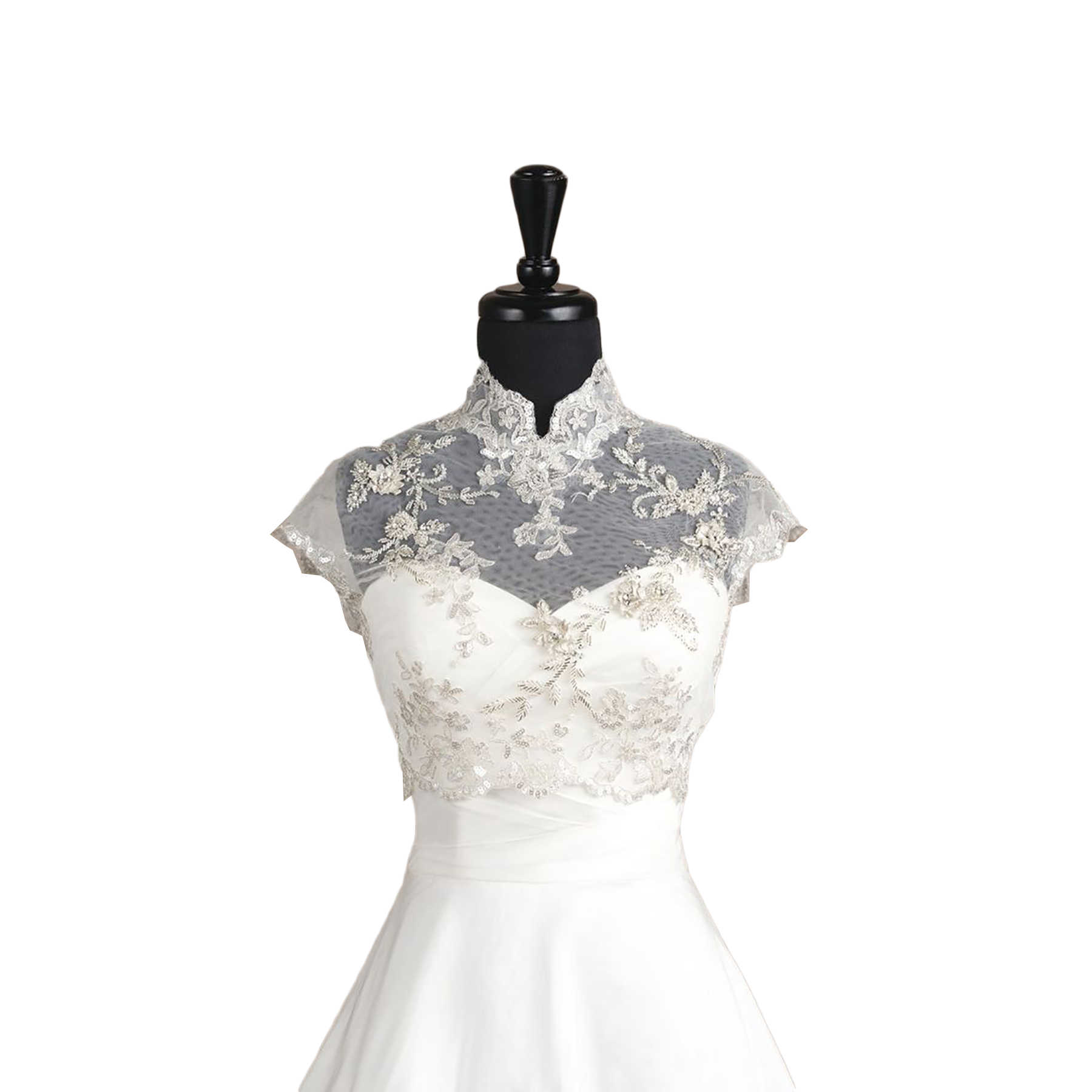 Luxury Wedding Wrap Lace Jacket White Ivory Embroidery Short Sleeve Bridal Jacket Bolero Plus Size Wedding Dress Wraps
