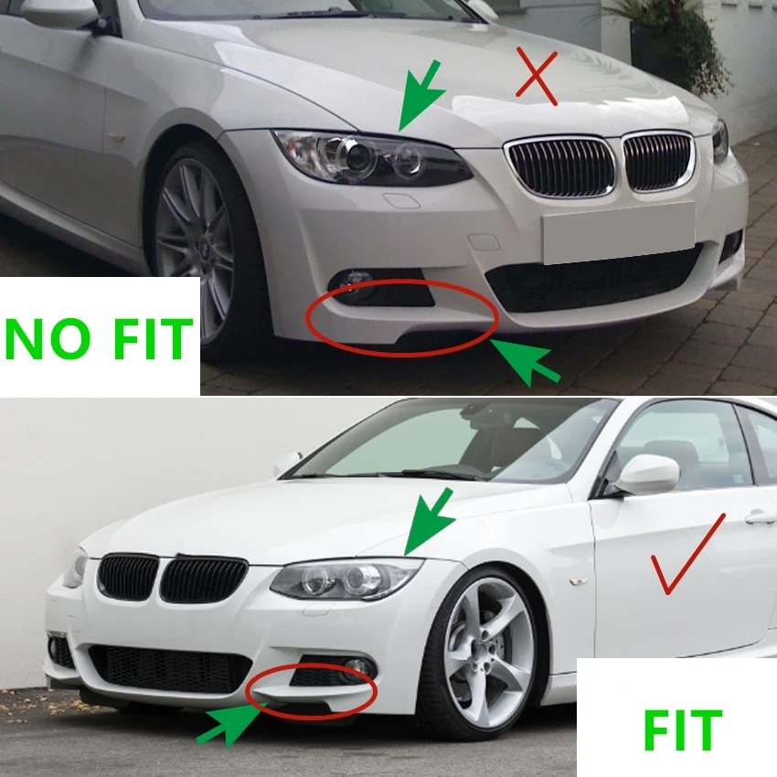 Front Bumper Side Splitter Cover For BMW 3 Series E92 E93 LCI M Sport 2010-2014 M-Tech Car Lower Air Vent Intake Canards Spoiler
