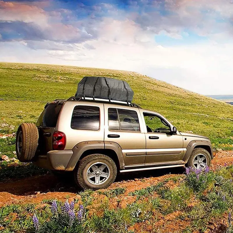 Roof Rack Cargo Carrier 15 Cubic Feet Car Cargo Roof Bag In Foldable Design Universal 600D Oxford Cloth Waterproof Luggage Bag