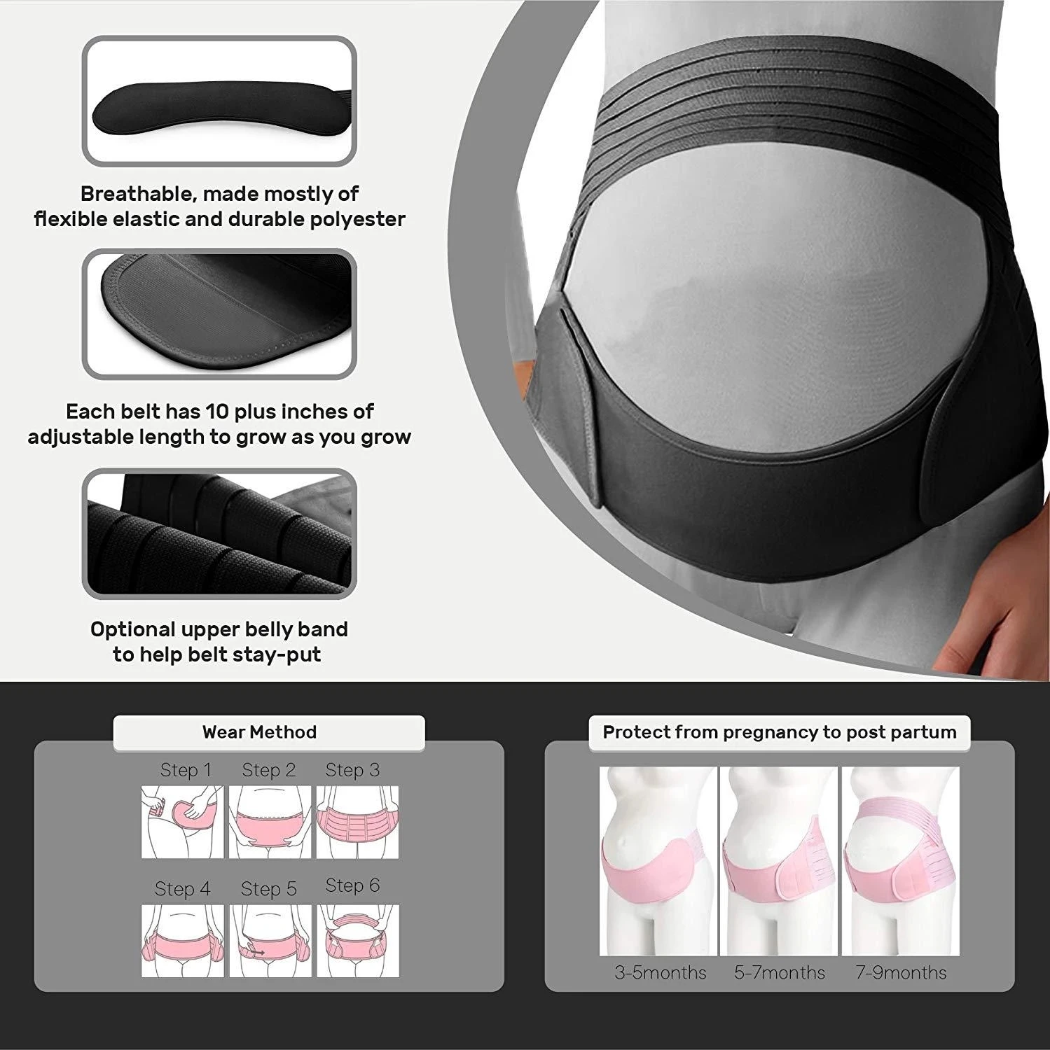 Women Pregnancy Belt Pregnant Belts Waist Care Abdomen Support Belly Band Back Brace Maternity Belly Bands body shaper smile