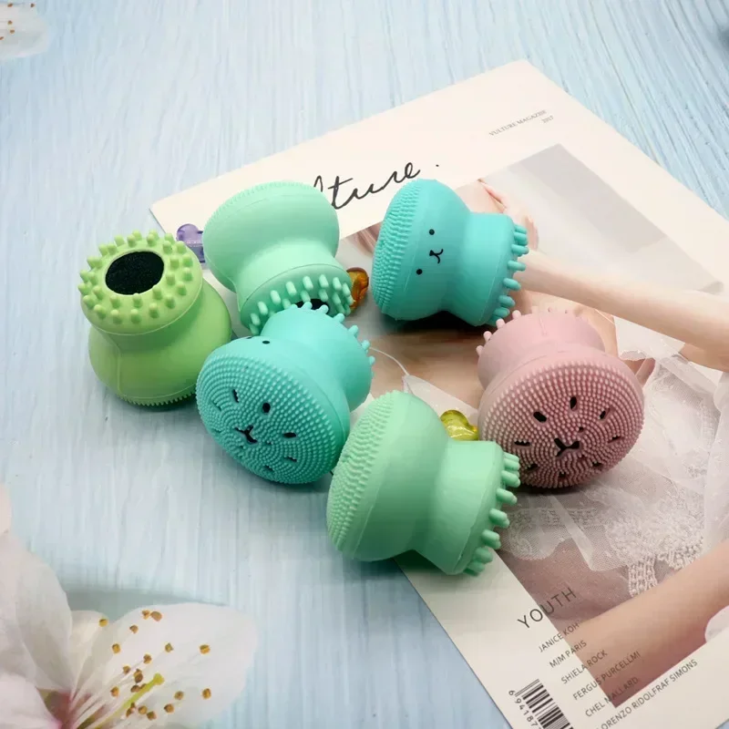 1pc Octopus Silicone Facial Cleansing Brush Makeup Removal Massage Brush Portable Soft Sponge Facial Cleanser Deep Pore Cleaning