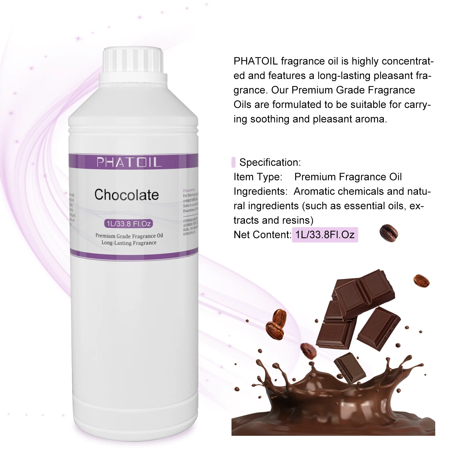 PHATOIL 1000ML Bay Rum Perfume oils for Fragrance Oil Coffee Angel Lilac Dragons Blood Black Opium Jadore BubbleGum Palmarosa