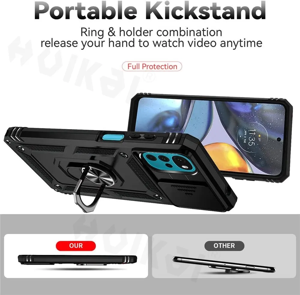 Stand Case for Ring Moto G22 2022 G31 G5 G50 G60S Moto G PURE G Power STYLUS Magnetic Heav Camera Lens Protector AntiDrop Cover smile