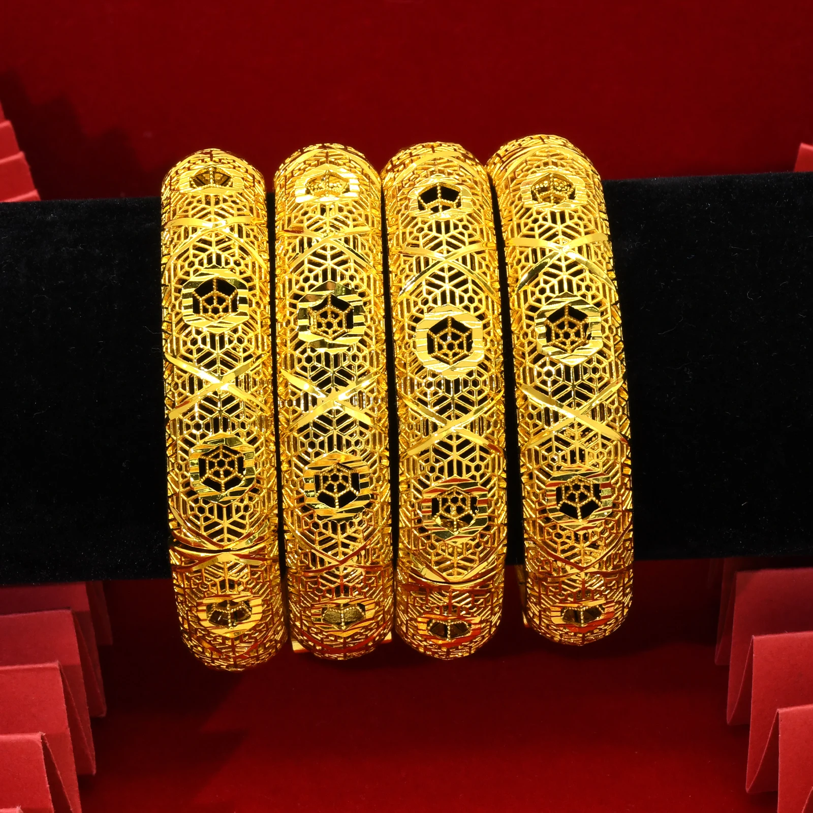 Gold ANIID Color Dubai Bangles For Women Indian African Hard Bracelets Charm Wedding Ethiopian Arabic Jewelry Wholesale smile