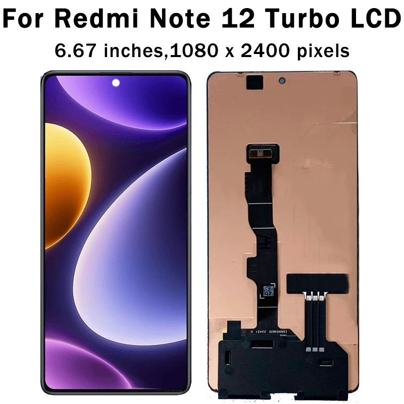 6.67''Original New For Xiaomi Redmi Note 12 Turbo LCD Touch Screen Digitizer Assembly For Redmi Note12Turbo Display With Frame