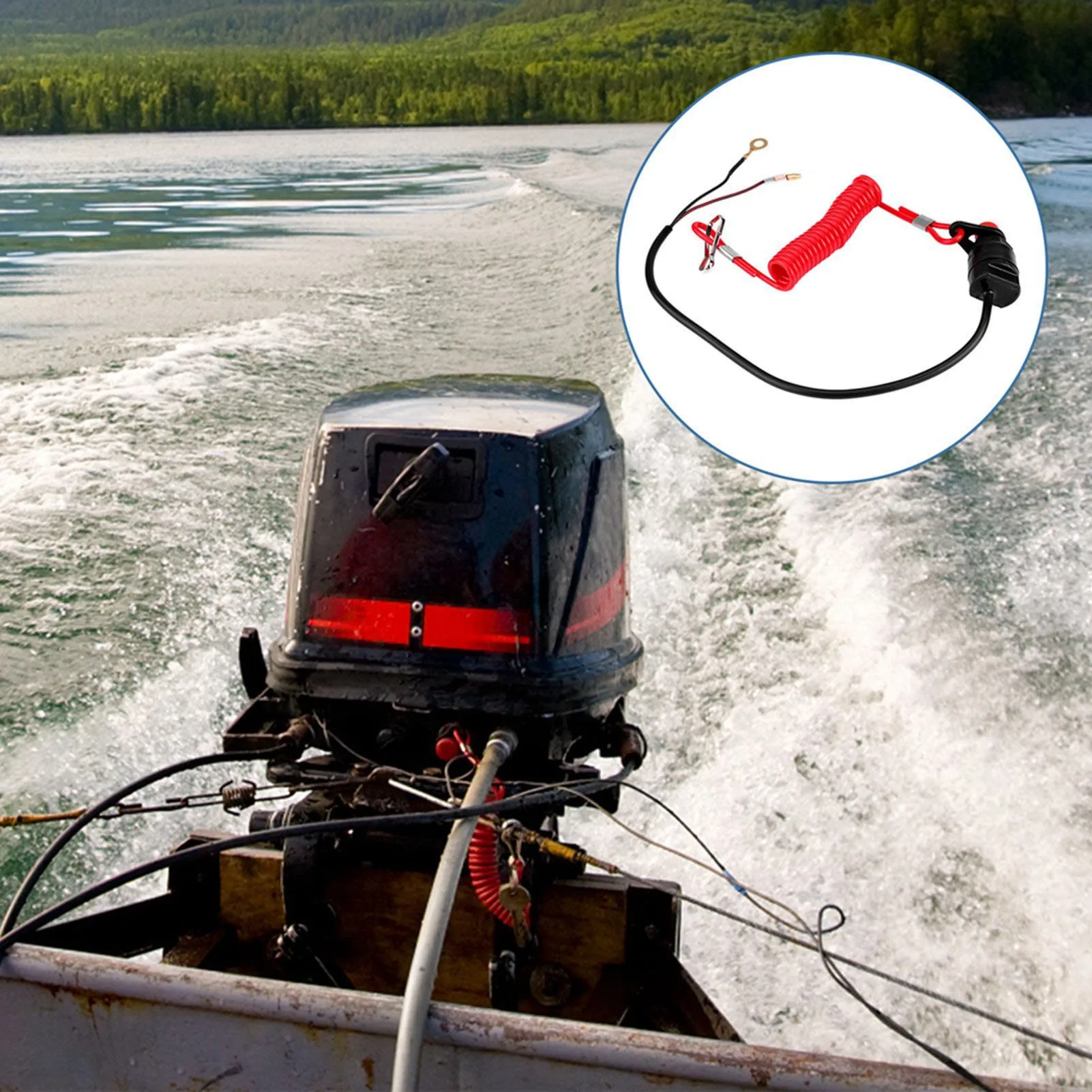 Outboard Motor Boat Engine Kill Stop Switch Safety Tether Lanyard Motorcycle Accessories Motorcycle Switches smile
