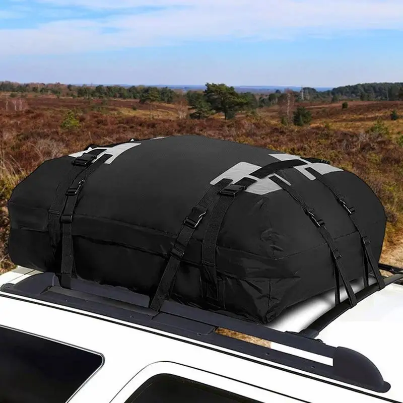 Roof Rack Cargo Carrier 15 Cubic Feet Car Cargo Roof Bag In Foldable Design Universal 600D Oxford Cloth Waterproof Luggage Bag