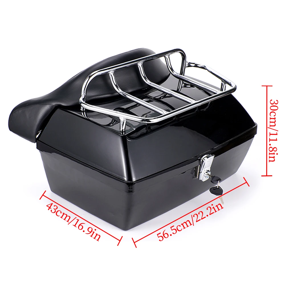 48L Universal Motorcycle Rear Storage Box Tail Luggage Trunk Case Toolbox Scooter Motorbike Motorcycle Trunk Scooter Motorbike
