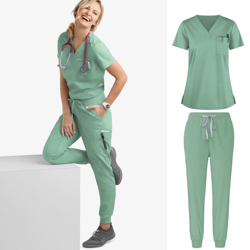 Woman Scrubs Uniforms Multicolour SPA Beauty Uniform Dentist Veterinary Working Clothes Unisex Pharmacy Clinic Scrub Set 2