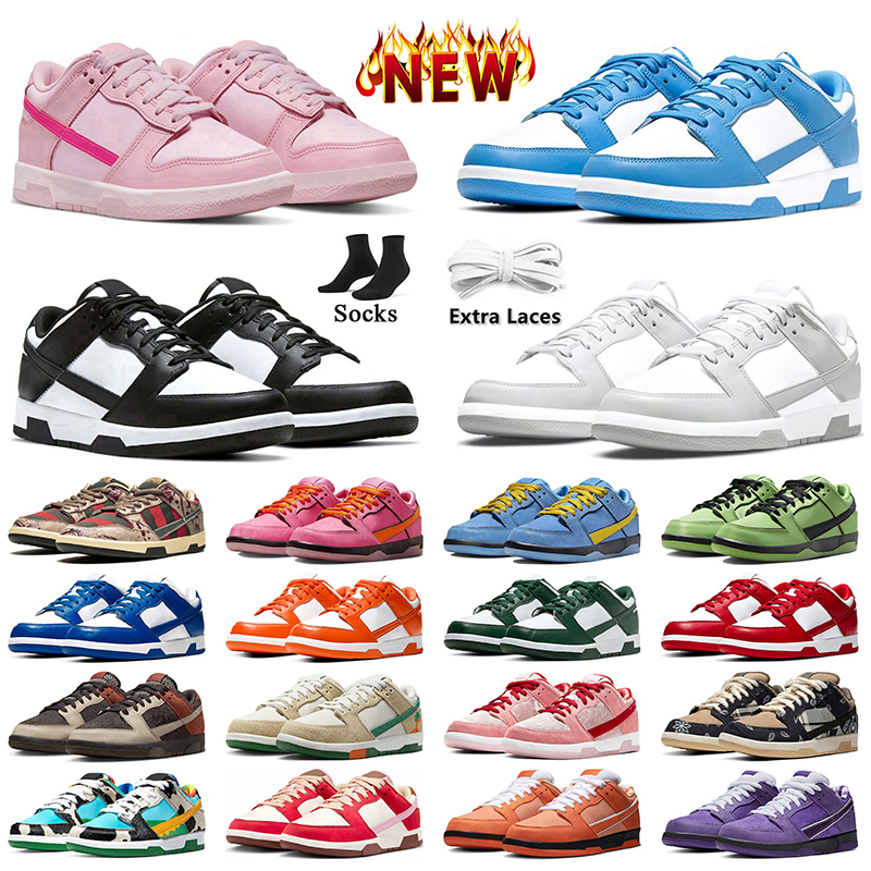 2024 Women Mens Designer Casual Shoes OG Panda Low Black White Green Pink Blue Girls Coast UNC Grey Trainers Pandas Kentucky Syracuse Big Size 12 13 Sneakers Eur 36-48