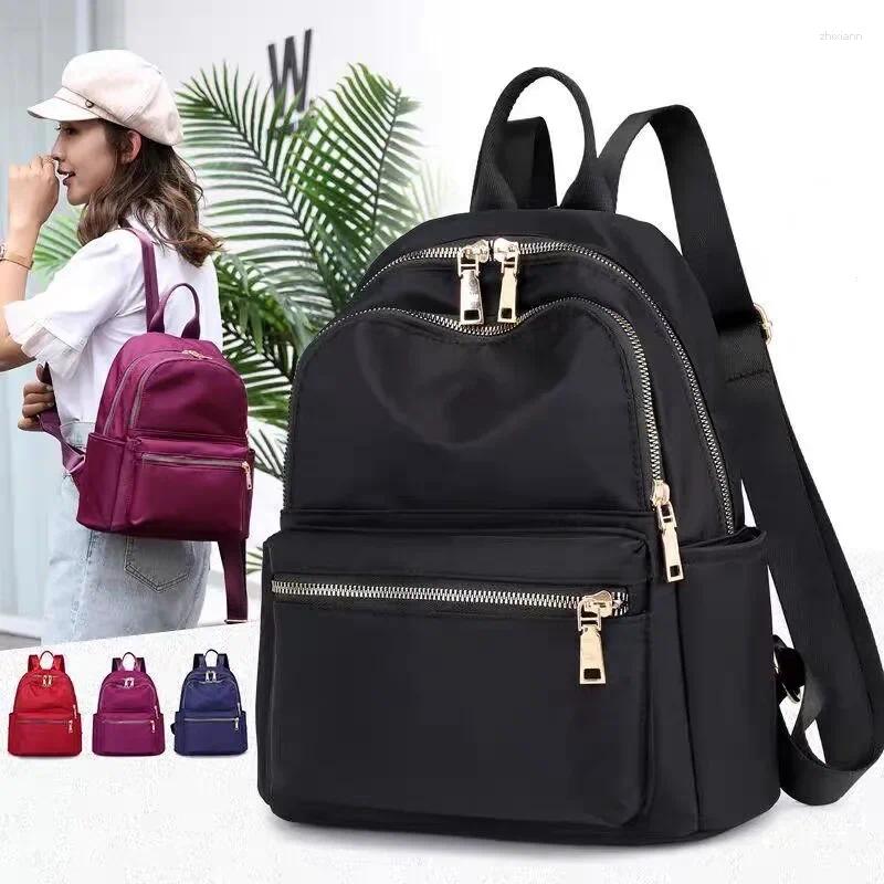 Fashion designer 2025S new model School Bags Black Women Backpack Nylon Travel Shoulder Bag Soft For Teenage Girls Solid Color Red Pack Purse L