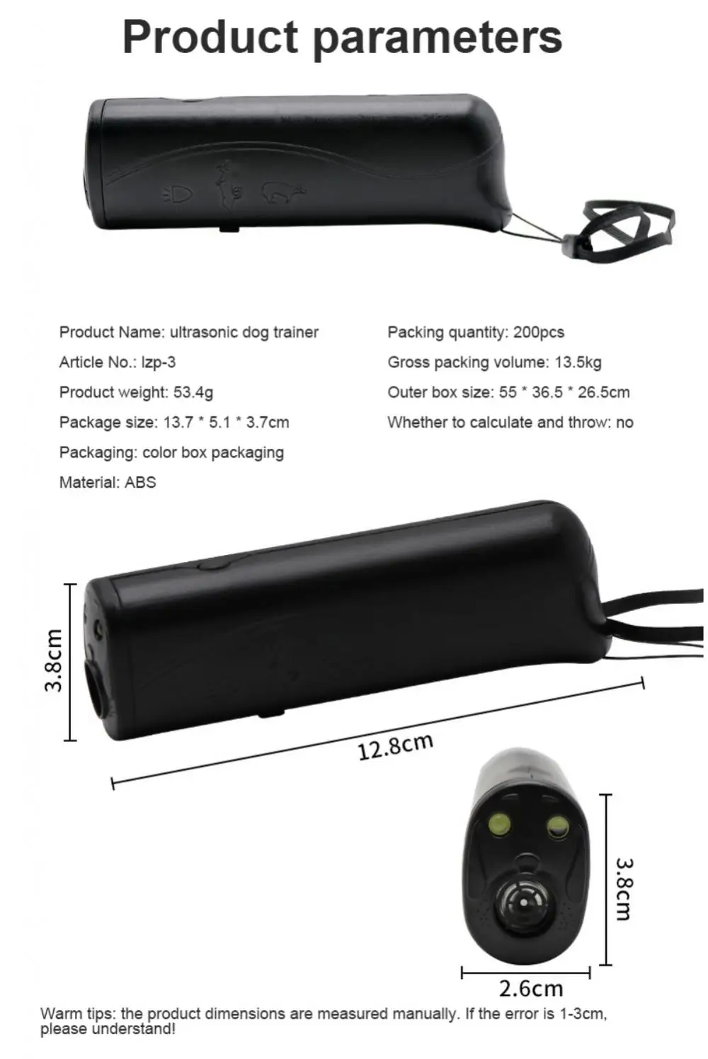 3 In 1 Pet Dog 2025 Repeller Anti Barking Device Ultrasonic Dog Repeller Stop Bark Control new Training Supplies With LED Flashlight Tool