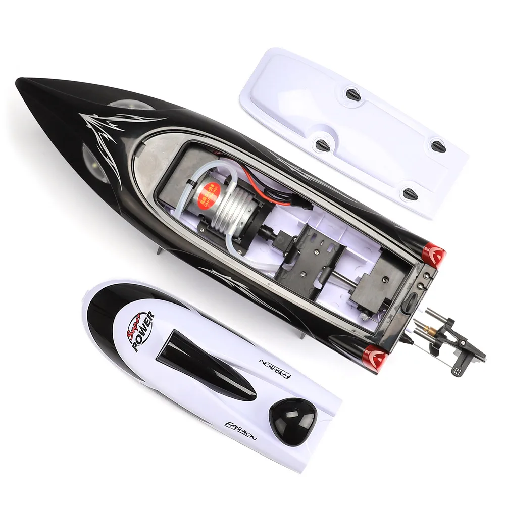 HJ806B 2.4Ghz Large HJ806 RC Speedboat LED Light 35km/h Rechargeable Waterproof Model High Speed Racing Ship Gifts Toys for boys smile