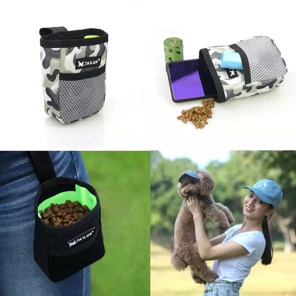 Dog Portable bag Training Pet Snack Bag Supplies Strong Wear Resistance Large Capacity Puppy Snack Reward Waist Dog Cat Bags smile