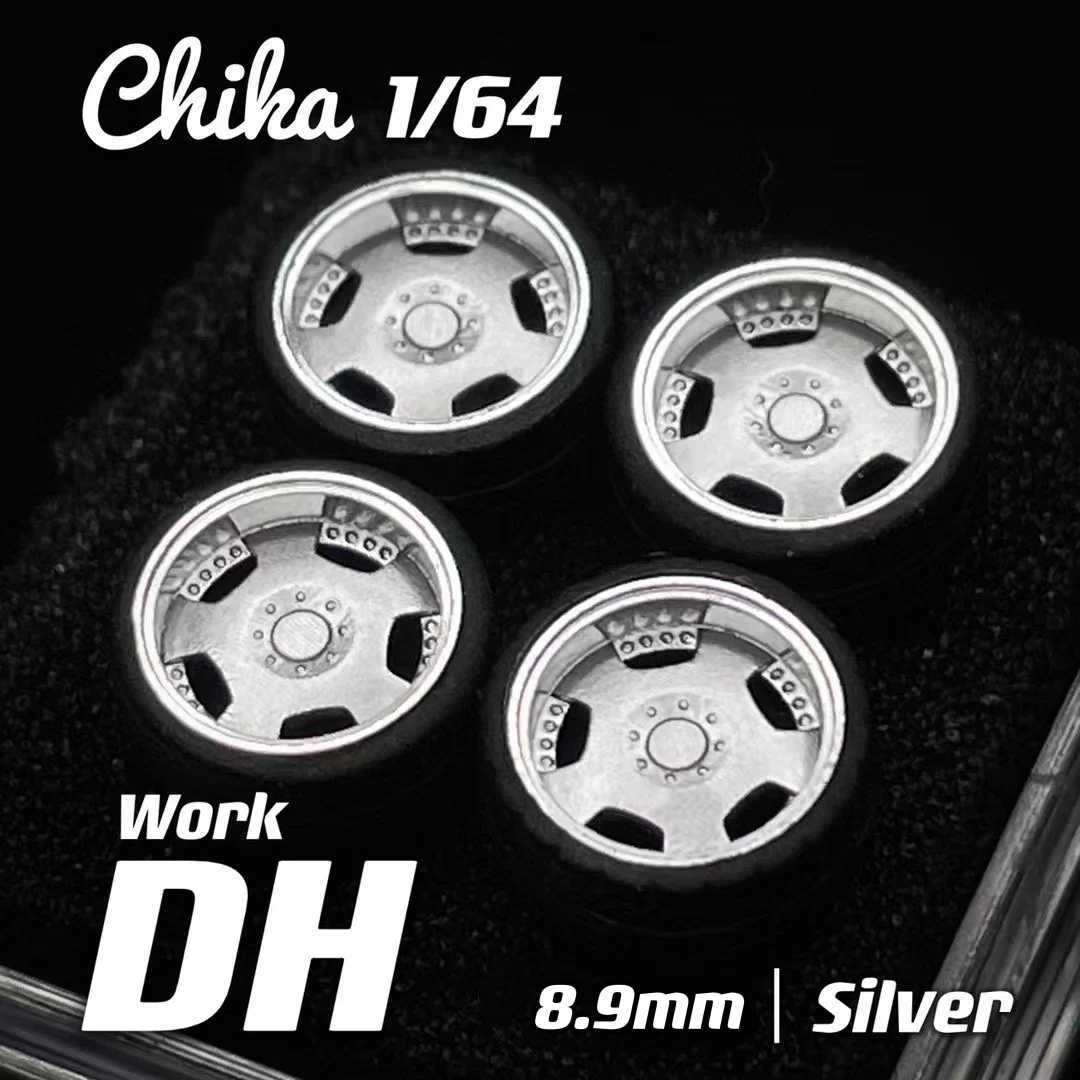 Cars Diecast Model Cars 1/64 Chika wheels with rubber tires car modification parts VIP suitable for Hotwheels Tomica MiniGT d240527